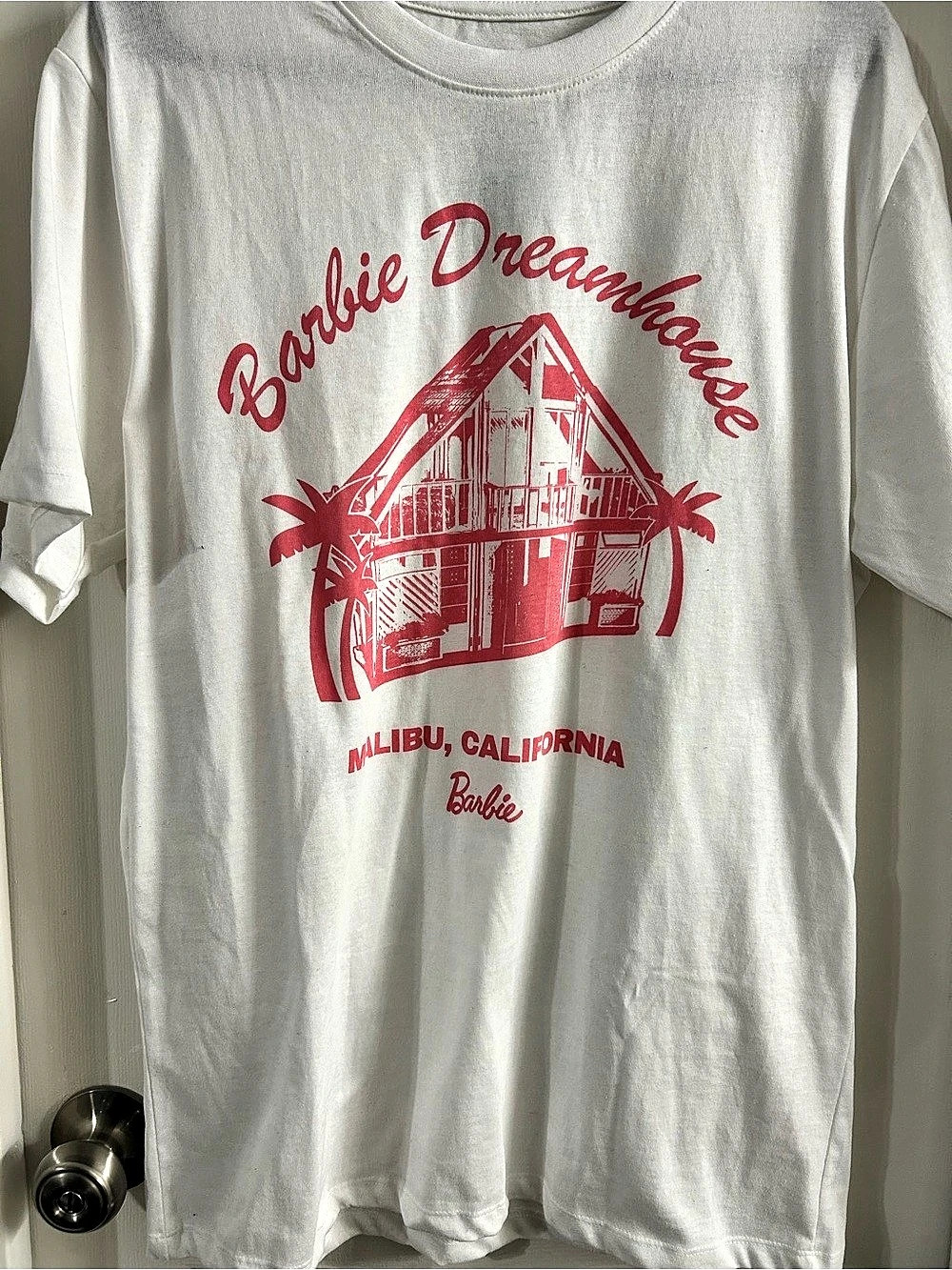 Barbie Dreamhouse Malibu California Graphic T-Shirt White & Red